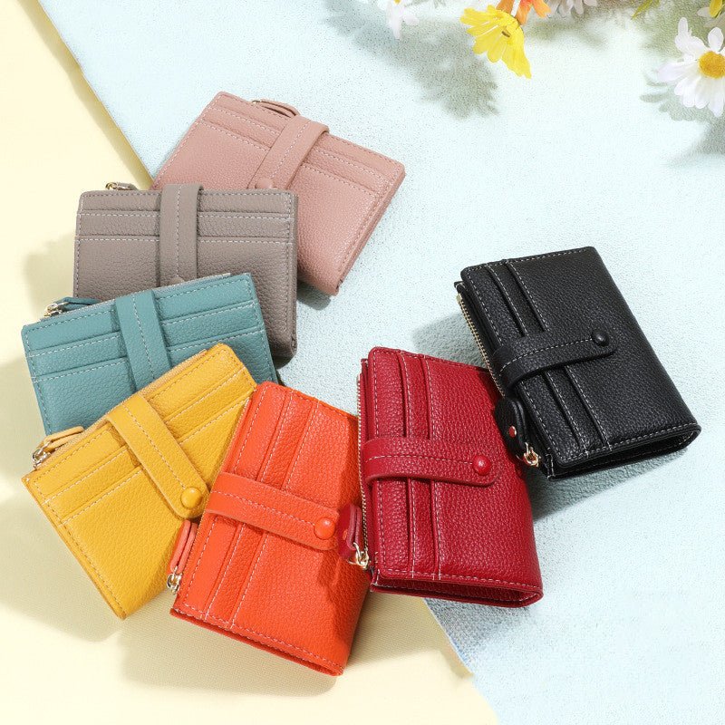 Women Short Wallets PU Leather Plaid Female Purses Solid Card Holder Wallet Fashion Woman Small Wallet With Coin Purse | Orazek UK Ltd