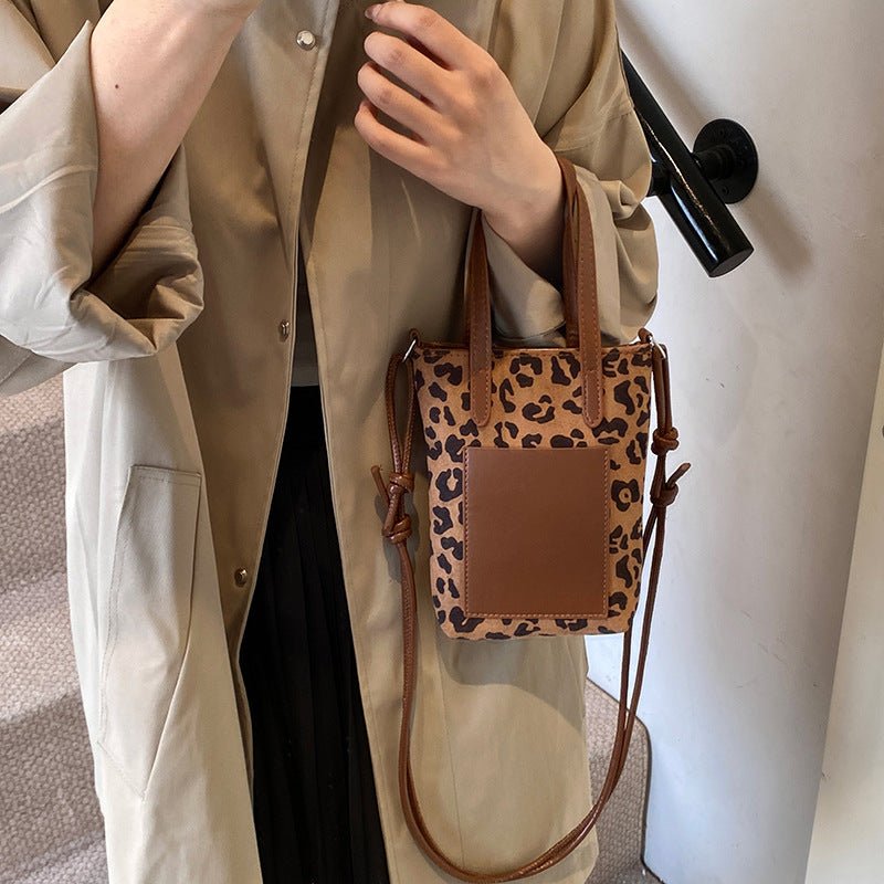 Women's Crossbody Bag Autumn And Winter Retro Leopard Print Shoulder Bag Anime New Versatile Suede Phone Bag | Orazek UK Ltd