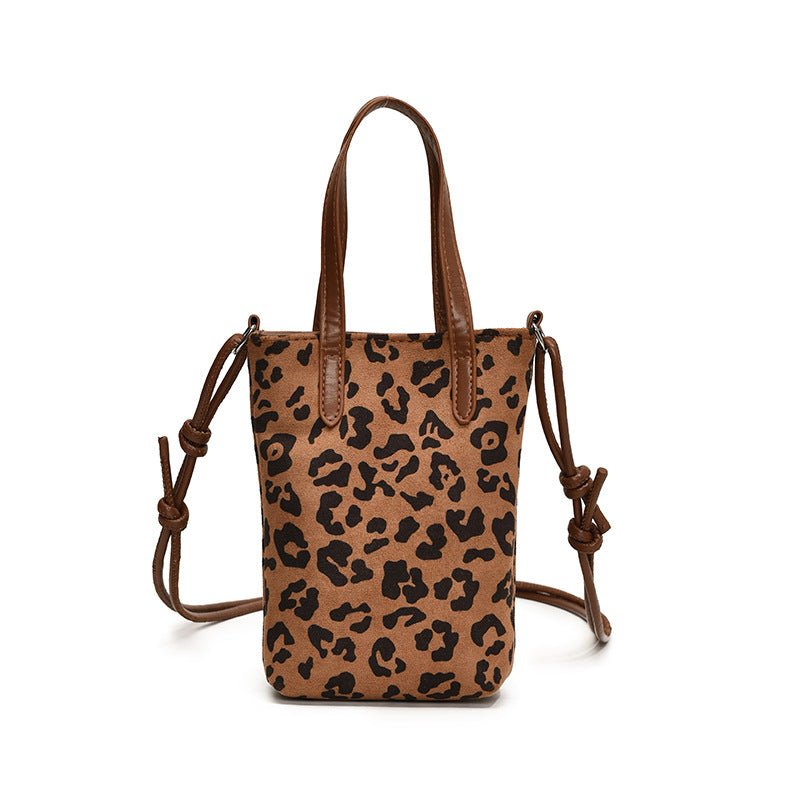 Women's Crossbody Bag Autumn And Winter Retro Leopard Print Shoulder Bag Anime New Versatile Suede Phone Bag | Orazek UK Ltd