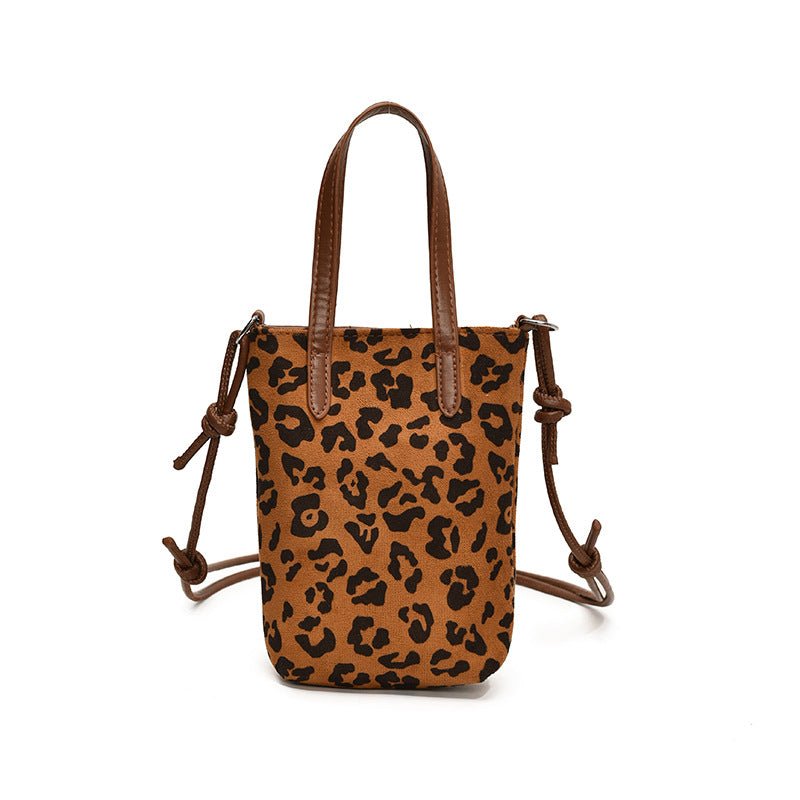 Women's Crossbody Bag Autumn And Winter Retro Leopard Print Shoulder Bag Anime New Versatile Suede Phone Bag | Orazek UK Ltd