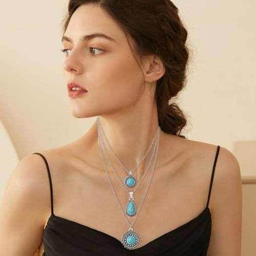 Womens Retro All-Match Alloy Pendant Necklace And Earrings Set | Orazek UK Ltd