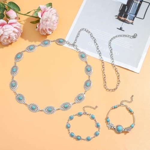 Womens Retro All-Match Alloy Pendant Necklace And Earrings Set | Orazek UK Ltd