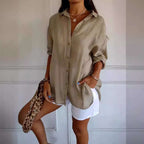 Women's Single-breasted Pleated Blouse Lapel Long Sleeve Shirt | Orazek UK Ltd