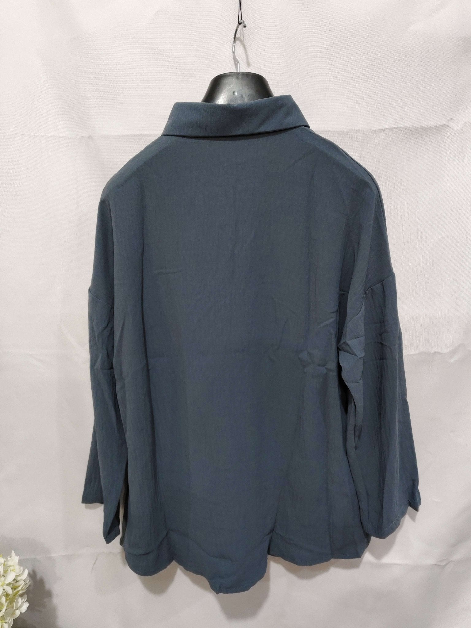 Women's Single-breasted Pleated Blouse Lapel Long Sleeve Shirt | Orazek UK Ltd