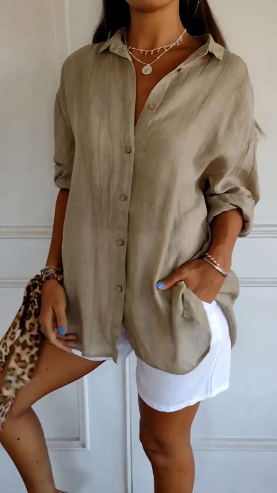 Women's Single-breasted Pleated Blouse Lapel Long Sleeve Shirt | Orazek UK Ltd