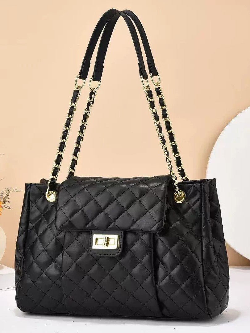 Women's Solid Color Simple Embroidery Thread Rhombus Large Capacity Chain Shoulder Messenger Bag | Orazek UK Ltd