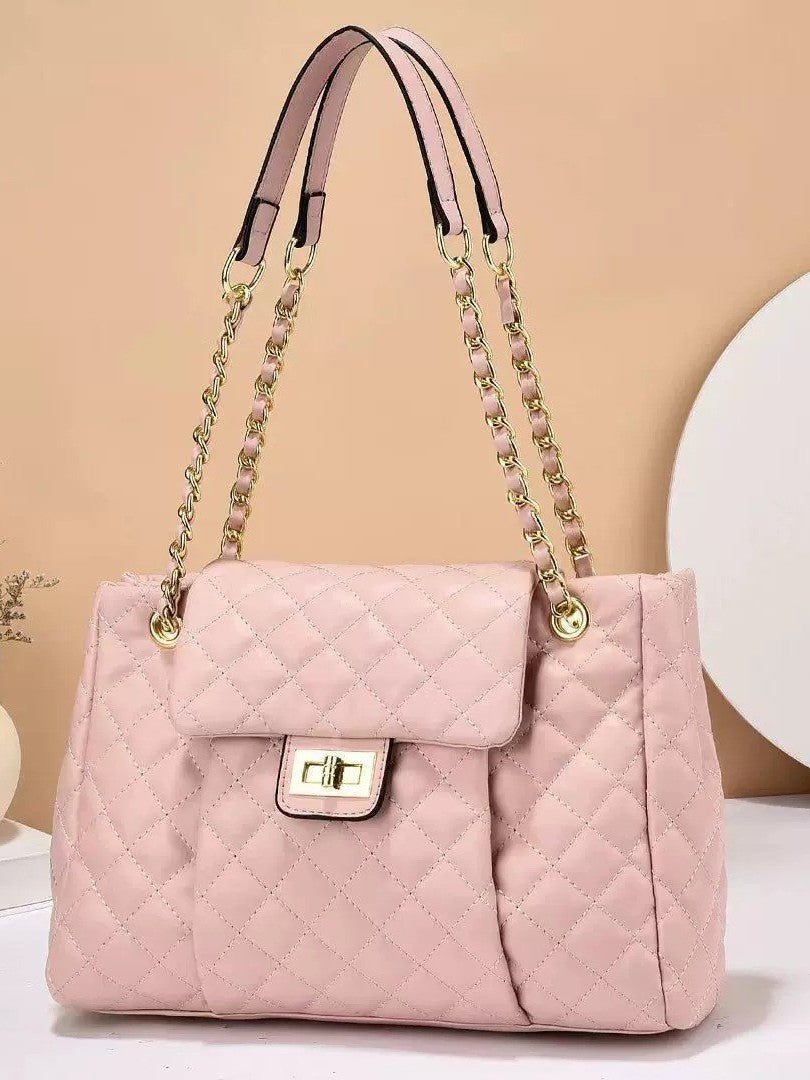 Women's Solid Color Simple Embroidery Thread Rhombus Large Capacity Chain Shoulder Messenger Bag | Orazek UK Ltd