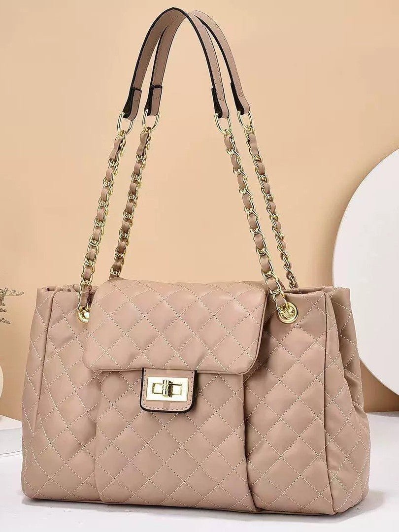 Women's Solid Color Simple Embroidery Thread Rhombus Large Capacity Chain Shoulder Messenger Bag | Orazek UK Ltd