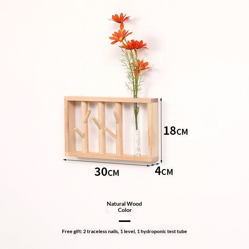 Wooden Coat And Hat Rack With Powerful No-drill Adhesive Hooks | Orazek UK Ltd