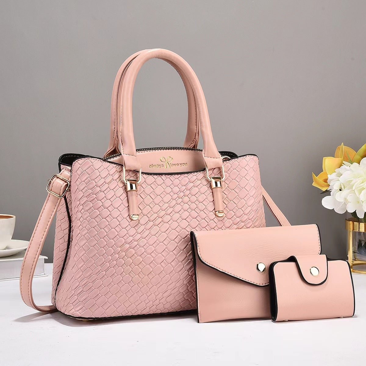 Woven Texture Three-piece Set Large Capacity One Shoulder Combination Bags | Orazek UK Ltd