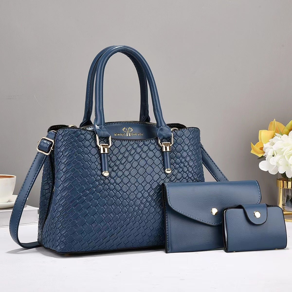 Woven Texture Three-piece Set Large Capacity One Shoulder Combination Bags | Orazek UK Ltd