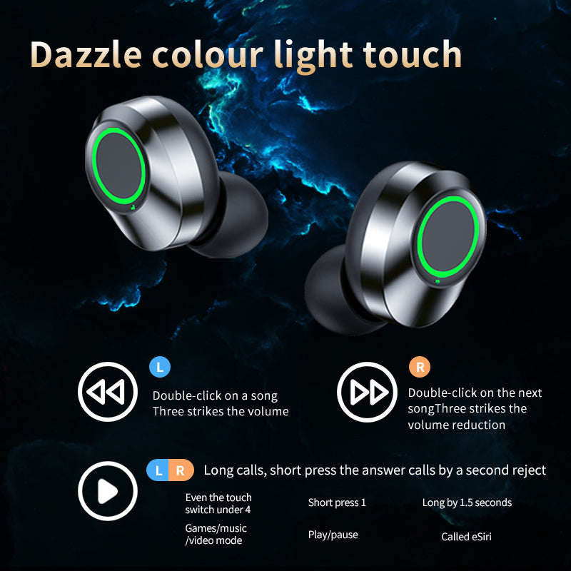 YD03 Wireless Bluetooth-compatible Headset TWS Large Screen Smart Digital Display In Ear Breathing Light | Orazek UK Ltd