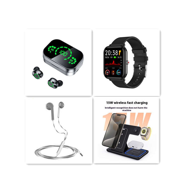 YD03 Wireless Bluetooth-compatible Headset TWS Large Screen Smart Digital Display In Ear Breathing Light | Orazek UK Ltd
