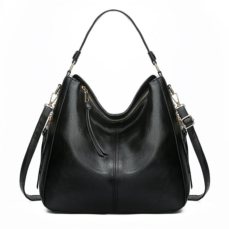 Zipper Bucket Bags With Adjustable Shoulder-strap Handbags Temperament High Capacity Messenger Shoulder Bag For Women | Orazek UK Ltd