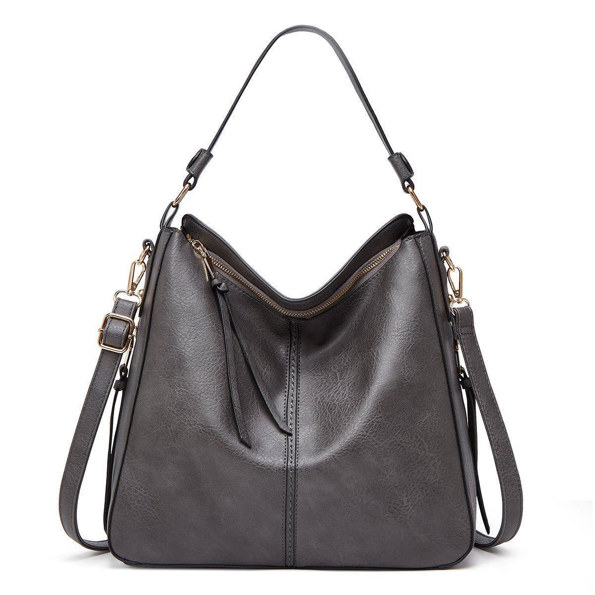 Zipper Bucket Bags With Adjustable Shoulder-strap Handbags Temperament High Capacity Messenger Shoulder Bag For Women | Orazek UK Ltd