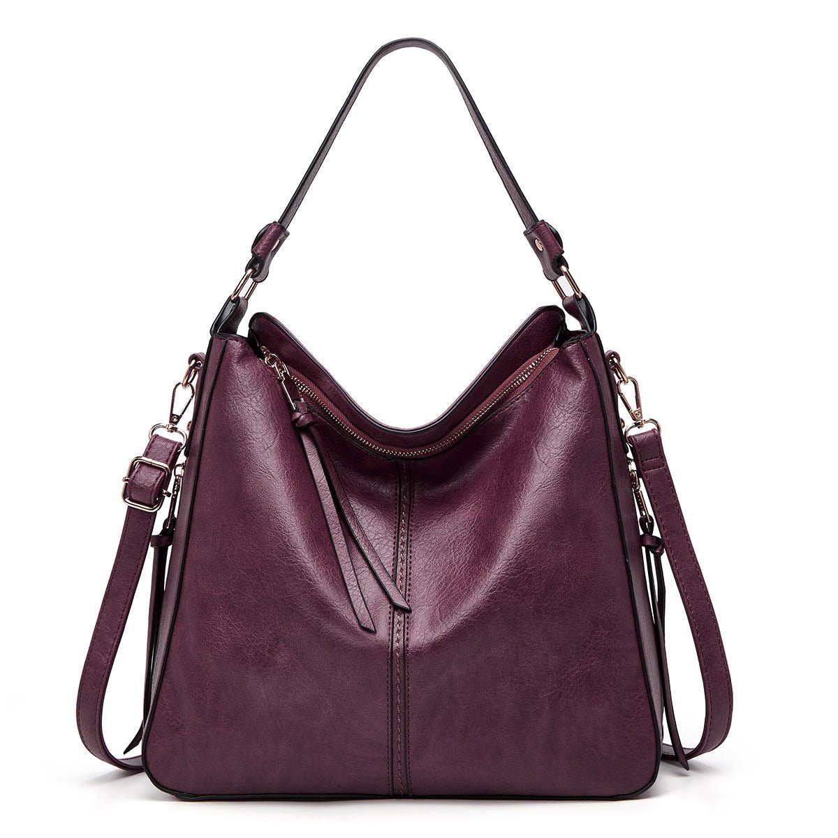 Zipper Bucket Bags With Adjustable Shoulder-strap Handbags Temperament High Capacity Messenger Shoulder Bag For Women | Orazek UK Ltd