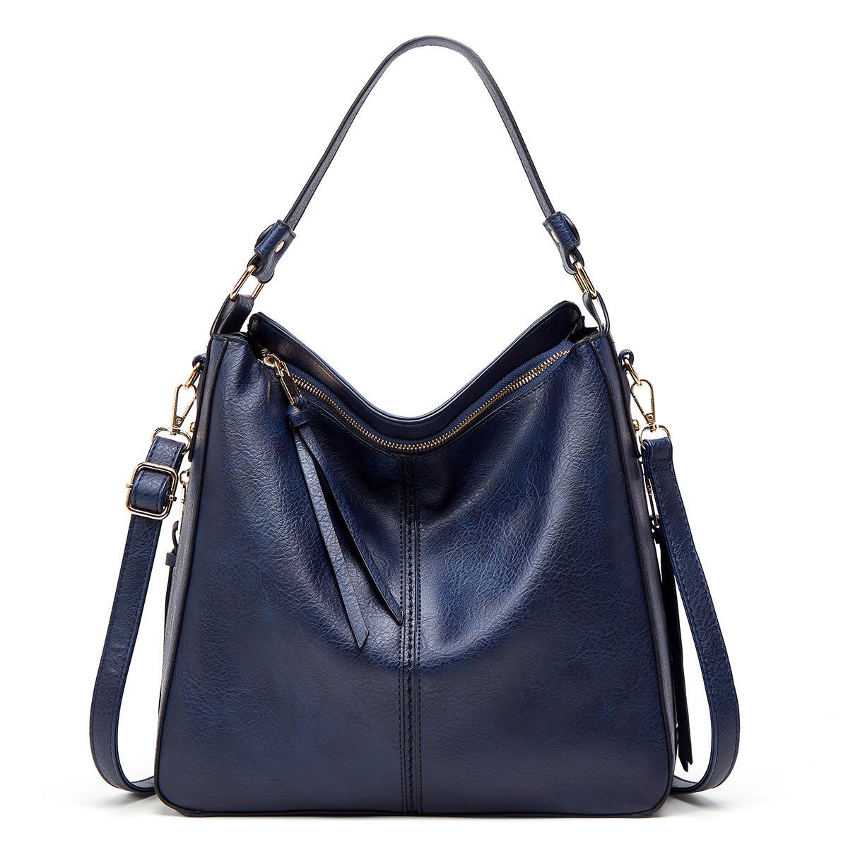 Zipper Bucket Bags With Adjustable Shoulder-strap Handbags Temperament High Capacity Messenger Shoulder Bag For Women | Orazek UK Ltd