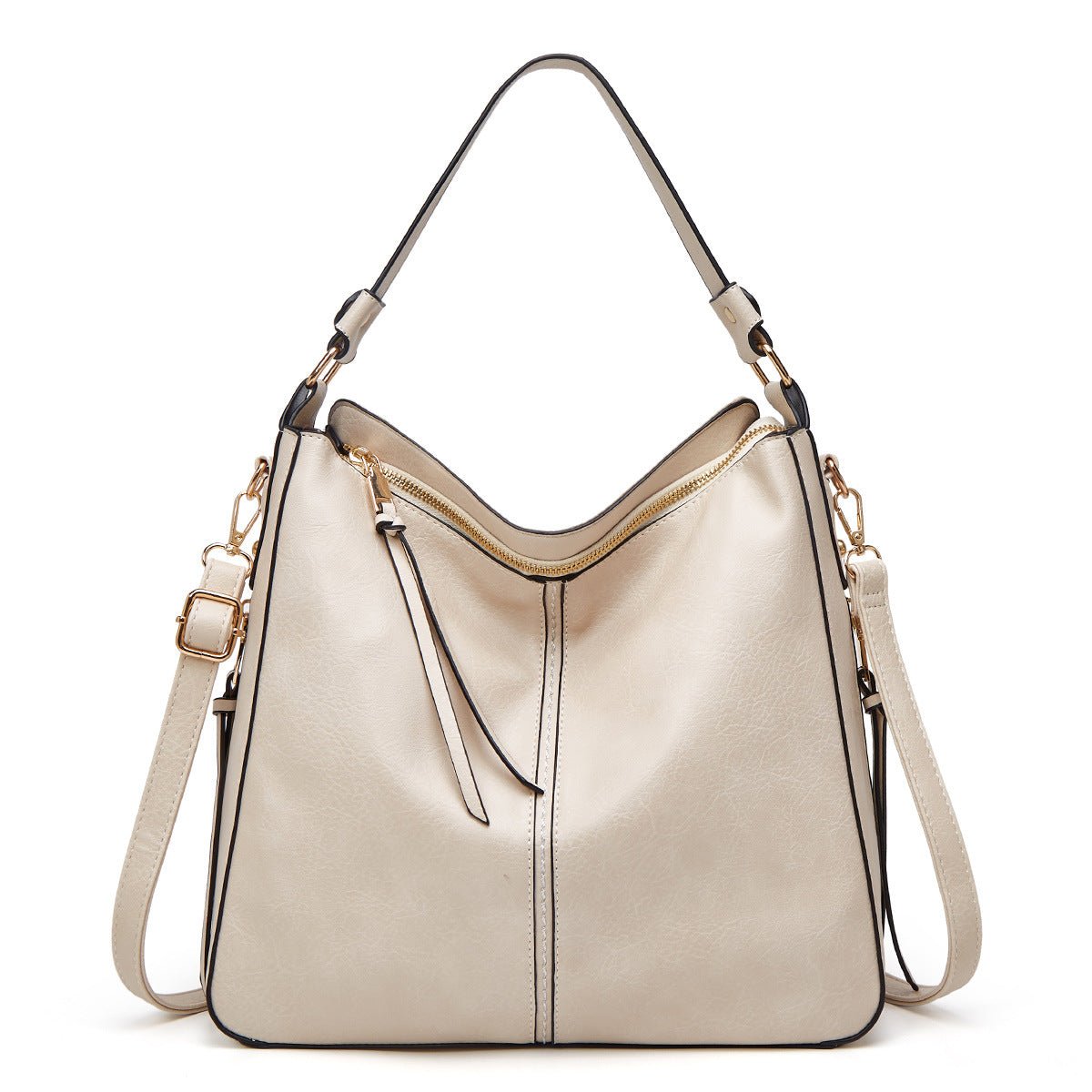 Zipper Bucket Bags With Adjustable Shoulder-strap Handbags Temperament High Capacity Messenger Shoulder Bag For Women | Orazek UK Ltd