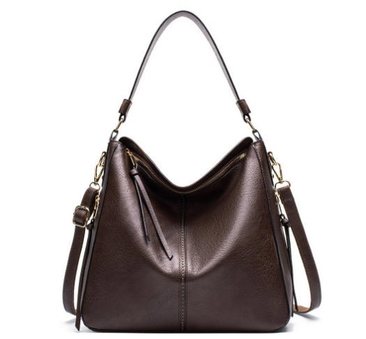 Zipper Bucket Bags With Adjustable Shoulder-strap Handbags Temperament High Capacity Messenger Shoulder Bag For Women | Orazek UK Ltd