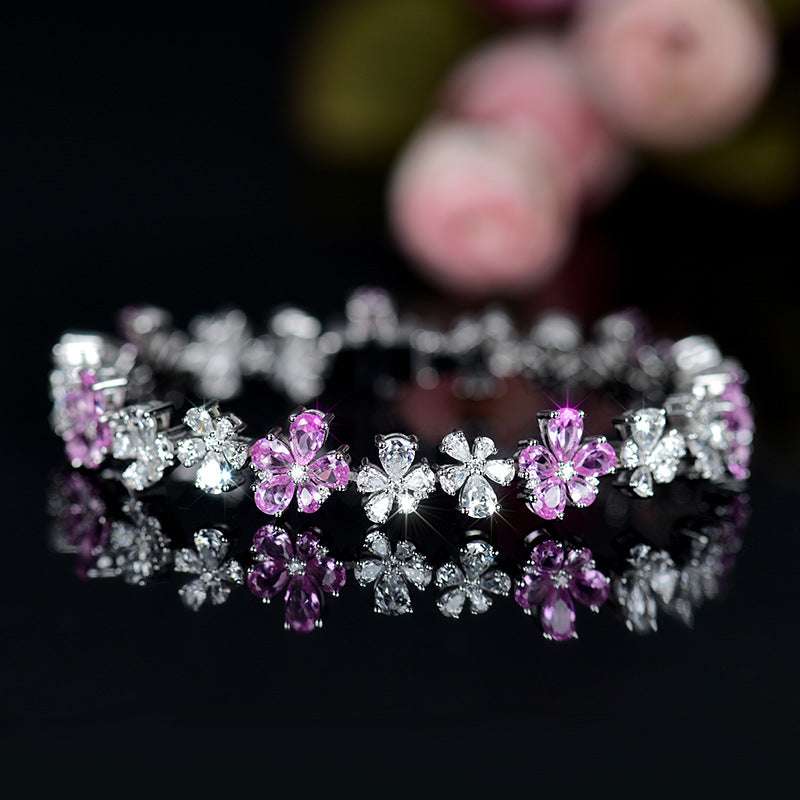 Zircon Cherry Blossom Fashion Banquet Bracelet | Orazek UK Ltd