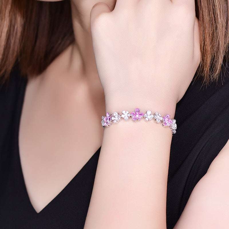 Zircon Cherry Blossom Fashion Banquet Bracelet | Orazek UK Ltd