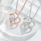 Zircon Double Love Necklace With Rhinestones Ins Personalized Heart-shaped Necklace Clavicle Chain Jewelry For Women Valentine's Day | Orazek UK Ltd