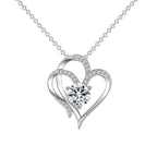 Zircon Double Love Necklace With Rhinestones Ins Personalized Heart-shaped Necklace Clavicle Chain Jewelry For Women Valentine's Day | Orazek UK Ltd
