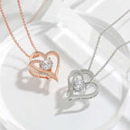 Zircon Double Love Necklace With Rhinestones Ins Personalized Heart-shaped Necklace Clavicle Chain Jewelry For Women Valentine's Day | Orazek UK Ltd