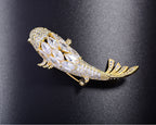 Zircon Koi Brooch Men'S And Women'S Brooch Orazek UK Ltd