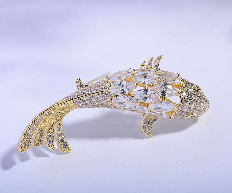 Zircon Koi Brooch Men'S And Women'S Brooch | Orazek UK Ltd