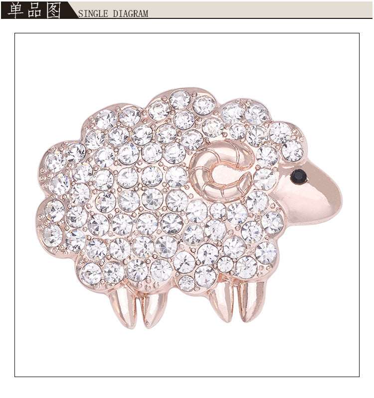 Zodiac Sheep Brooch Brooch Rhinestone Brooch | Orazek UK Ltd