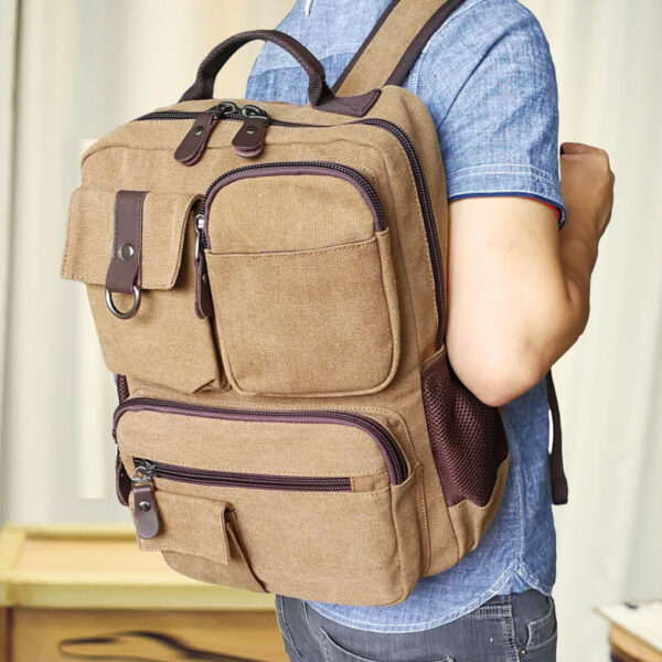 Personalized retro canvas bag travel backpack outdoor students men's water bag